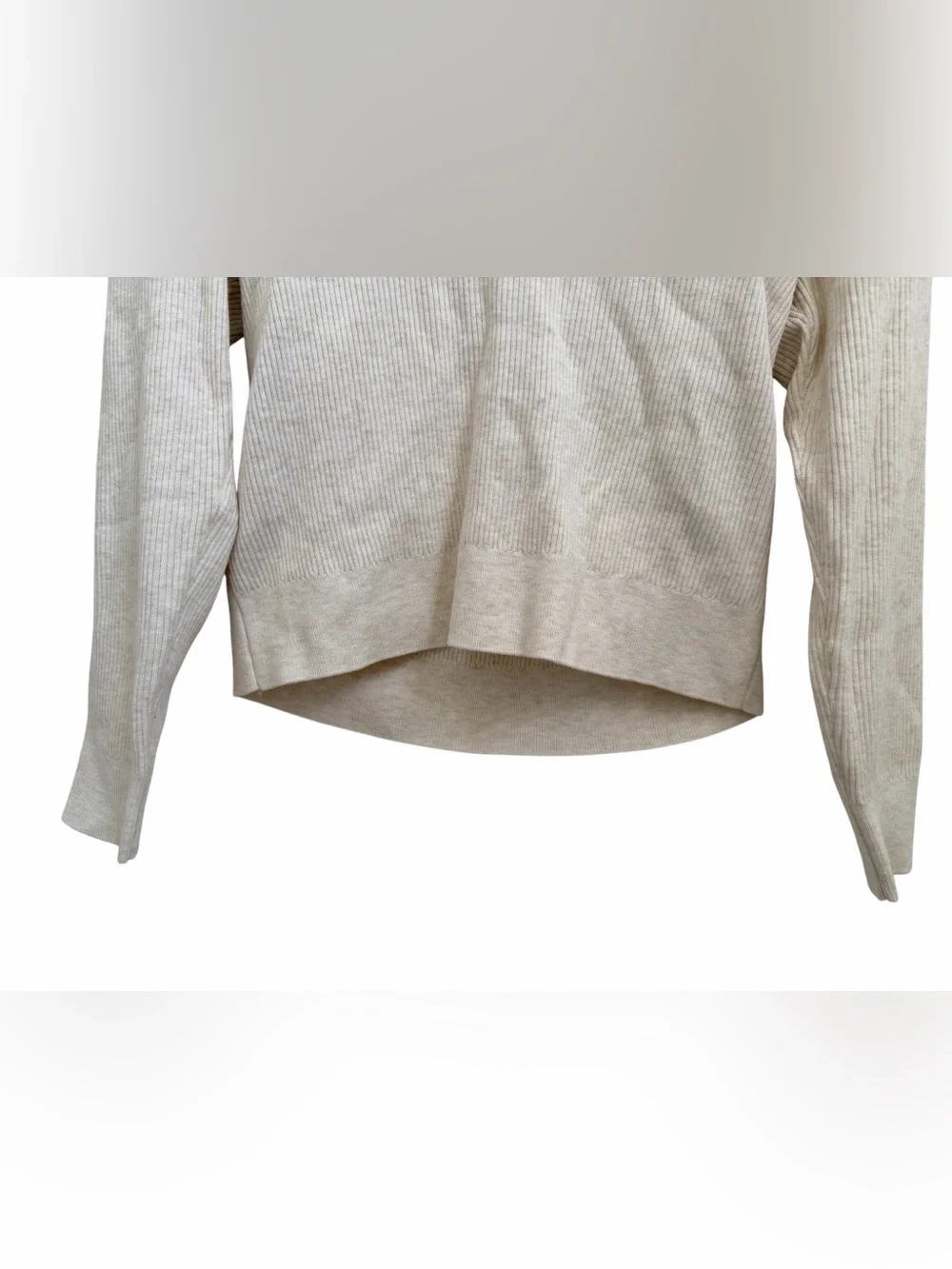 Uniqlo Women’s Collared Ribbed Knit Polo Sweater V-Neck Beige S Small NWT